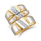 ApexJewels Men & Womens Diamond Engagement Ring Wedding Set 10k 