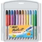 BIC Mark It Permanent Markers, Fine, Color Collection, 24 markers