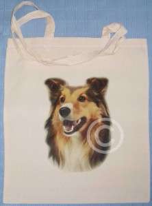 SHELTIE / ROUGH COLLIE DOG   COTTON SHOULDER BAG tote  