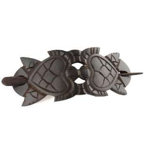  Hand Carved Sono Wood Hair Pin Barrette   Turtle Love   4 
