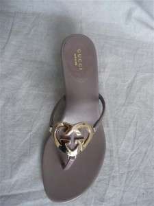   leather interlocking G logo thongs sandals shoes  sz 36/US 6;  