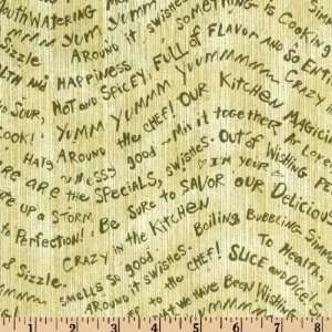  44 Wide Bistro Words Of Wisdom Sage Fabric By The Yard 