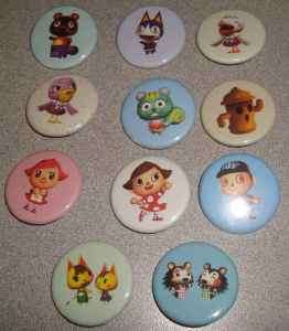LOT 11 ANIMAL CROSSING BUTTONS PINS PINBACKS BADGES NEW  