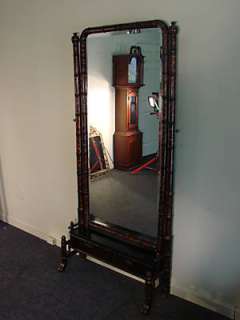 Vintage Faux Bamboo Faux Tortoise Shell Chevelle Mirror  