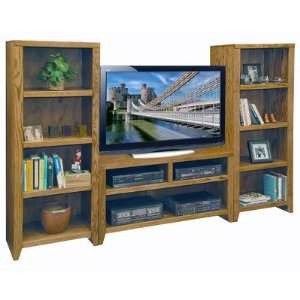  City Loft TV Stand with Bookcase Pier in Golden Oak 