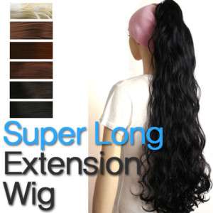 SUPER Long Wavy Hair Ponytail CLIP Extension Women Accessory 