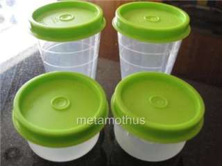 Tupperware Smidget Midget Pill Container Set 4 Green NEW  
