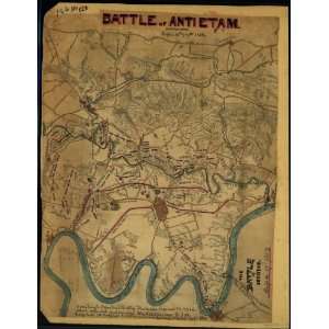 Civil War Map The Battle of Antietam, Septr. 16th 17th, 1862.  