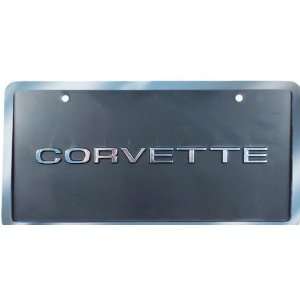  1968 75 Style Corvette License Plate with Silver Border 