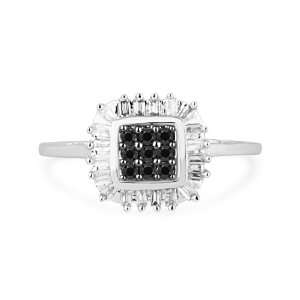   and Round Diamond Square Fashion Ring (1/3 cttw) D GOLD Jewelry