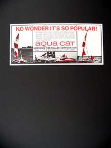Aqua Cat Catamaran Boat Sailboat 1970 print Ad  