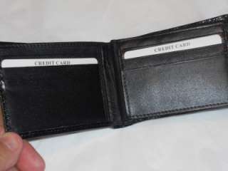 Lizard Grain Tooled Flip Billfold Wallet,Black  