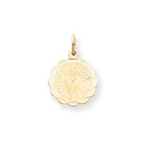  14K Special Sister Charm   Measures 22.9x15.5mm 