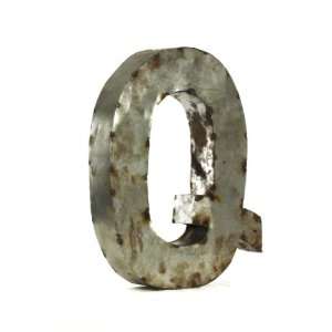    Industrial Rustic Metal Small Letter Q 18H