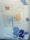   Baby Boy Quilt Blanket White Embroidered Cotton Seahorse Fish NEW