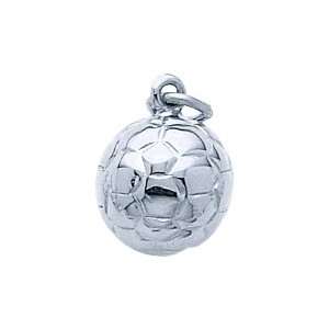    .925 Sterling Silver High Polish Soccer Ball Charm 