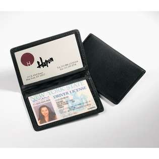Andrew Philips ID Holder in Black   Leather Florentine Napa at  