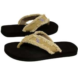   Rockies Unisex Khaki Frayed Flip Flops (9/10)