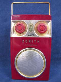 1958 Zenith Royal 500D Transistor Radio Red Burgundy  