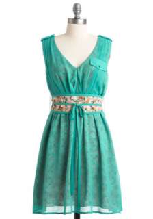 Green Floral Dress  Modcloth