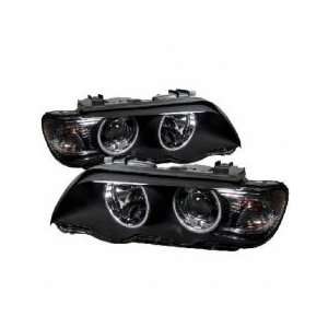  01 03 BMW X5 E53 CCFL Halo Projector Head Lights  Black 