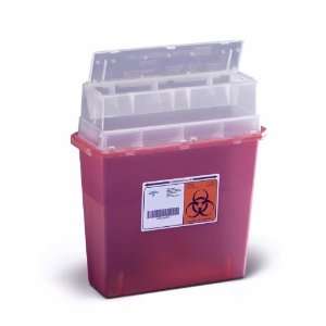 Container,sharps,5 Qt.,red, Wall Mount