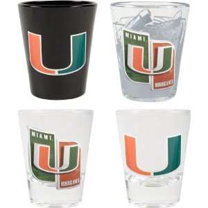  Miami Hurricanes Collector Shot Glass Set Sports 