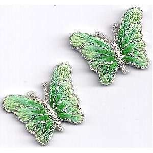  BUY 1 GET 1 OF SAME FREE/Butterflies/Green w/Silver Iron 