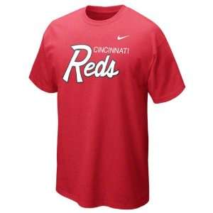   Cincinnati Reds Red Heather Nike Slidepiece T Shirt