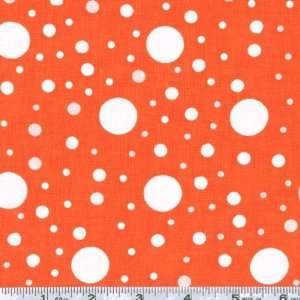  54 Wide Flamenco Polka Dots Cotton Orange/White Fabric 