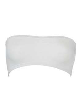 White (White) Plain White Ruched Front Bandeau  244015110  New Look