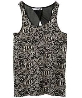 Black Pattern (Black) Aztec Print Cut Out Vest  245456009  New Look