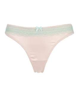 Pink (Pink) Kelly Brook Pleated Satin Thong  241914570  New Look