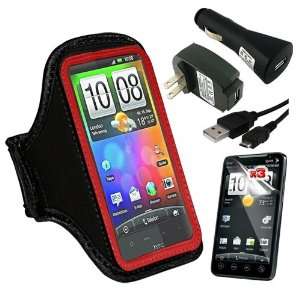   USB Date Cable + Red Sports Armband for HTC EVO 4G By Skque Cell