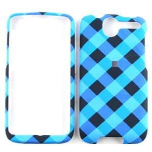  HTC Desire Blue/Black Plaid Hard Case/Cover/Faceplate/Snap 