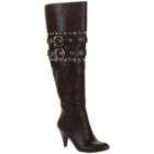 Italina Womens Sabella Studded Buckle Over the Knee Boot   Brown