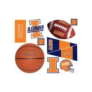   Illinois Fighting Illini   24 College Sports Wall Stickers   Decals