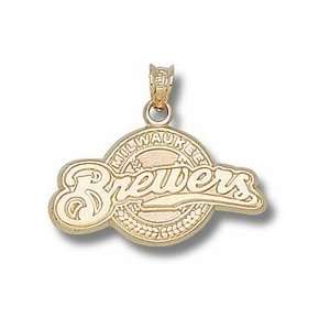  Gold Plated MILWAUKEE BREWERS FULL LOGO 9/16