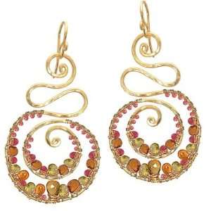  Calico Juno 14K Gold filled Hammered Swirl 2 3/4 Hoops 