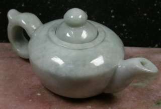 White 100% Natural A Jade jadeite Display Tea Pot 335488  