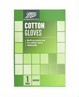 Boots Pharmaceuticals Cotton Gloves  Medium (1 Pair) 4667050
