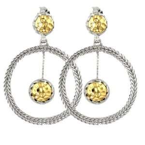   Playful Sterling Silver & Gold Plated Vermeil Dangle Earrings Jewelry
