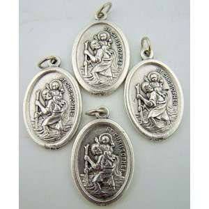  Silver Gild Set Bulk Lot 4 Catholic Charm Medal Religious 
