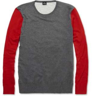 PS by Paul Smith Contrast Sleeve Knitted Cotton Sweater  MR PORTER