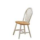 ACME Set of 4 Natural & White Finish Windsor Wood Dining Chair/Chairs