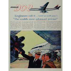   Ad Douglas DC 8 Jetliner Airplane Flight Engineer   Original Print Ad