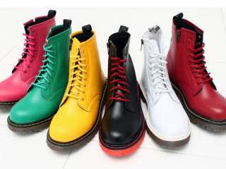   Military Combat Boots black white red yellow green pink sz US 6 7 8