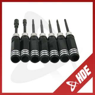 New Black 7Pcs Hex Screwdriver Tool Kit Set For Rc Cars Helicopters 