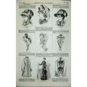  1880 Womens Fashion Bonnet Jacket Tea Gown Dresses