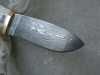 silver stag crown twist damascus knife 8 1 2 overall